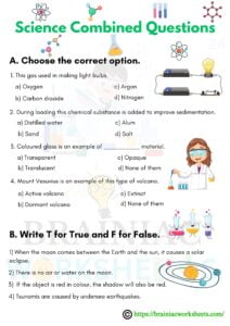 class 5 science worksheet