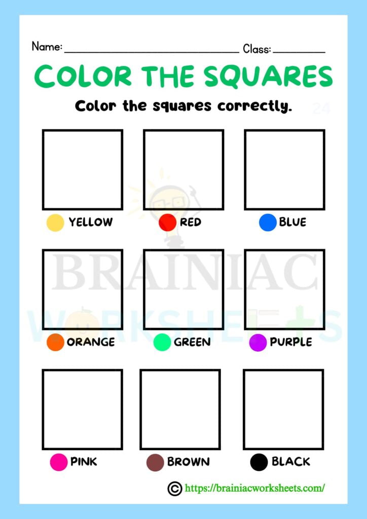 lkg color worksheet