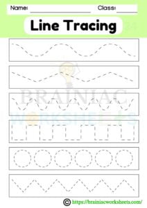 Line Tracing Lkg English Worksheet - Brainiac Worksheets