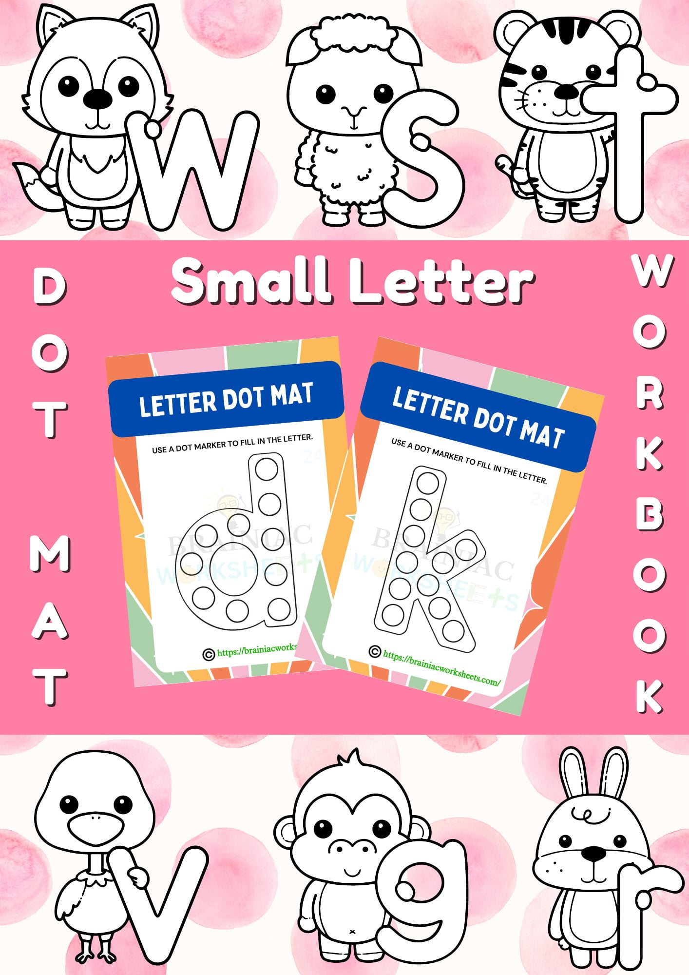 Small Letter Dot Mat Lkg English Workbook - Brainiac Worksheets