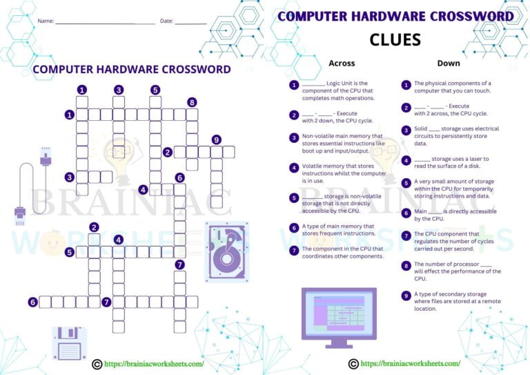 computer worksheet for class 5