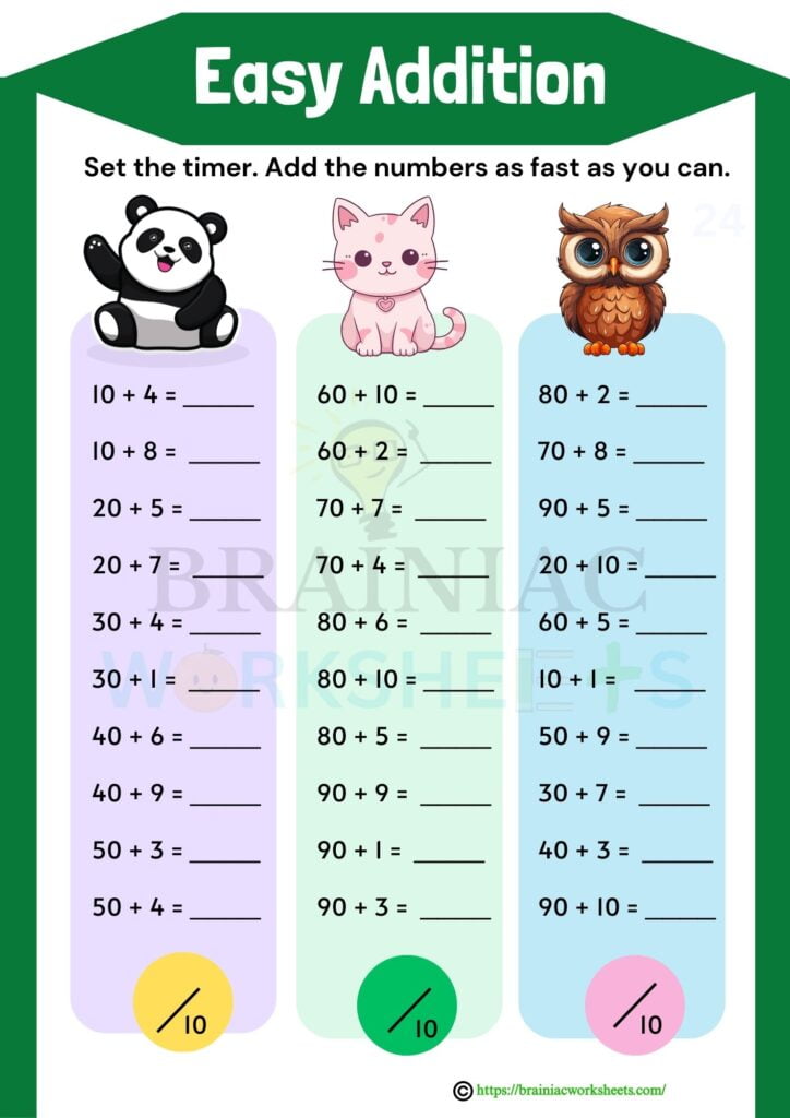 maths worksheet for class 2