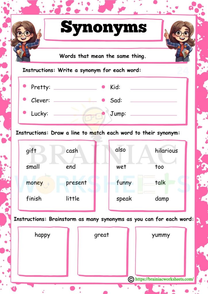 english worksheet for class 3