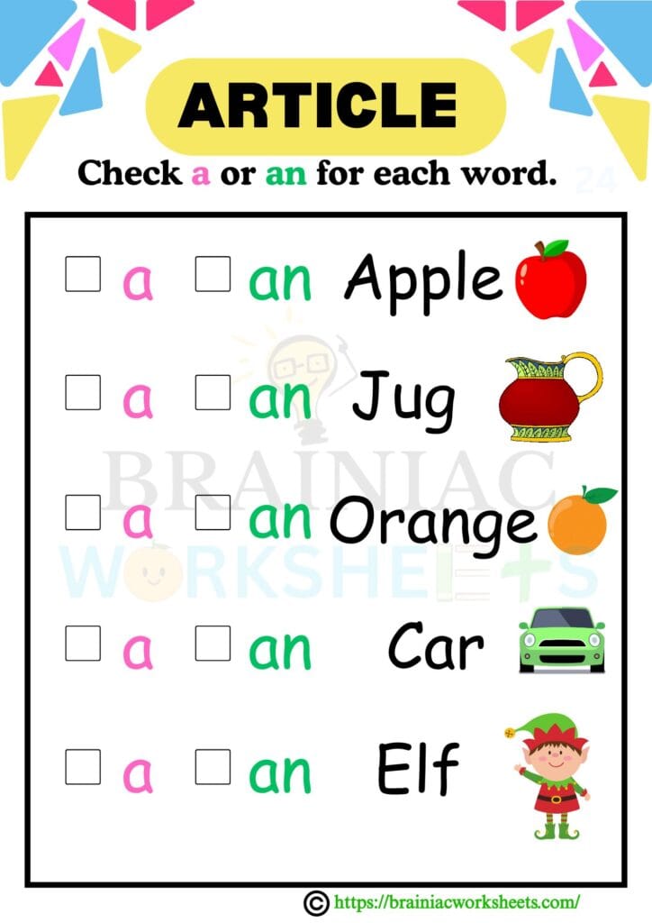 english worksheet for class 1