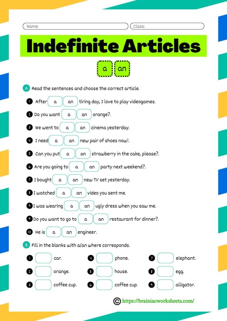 english worksheet for class 2