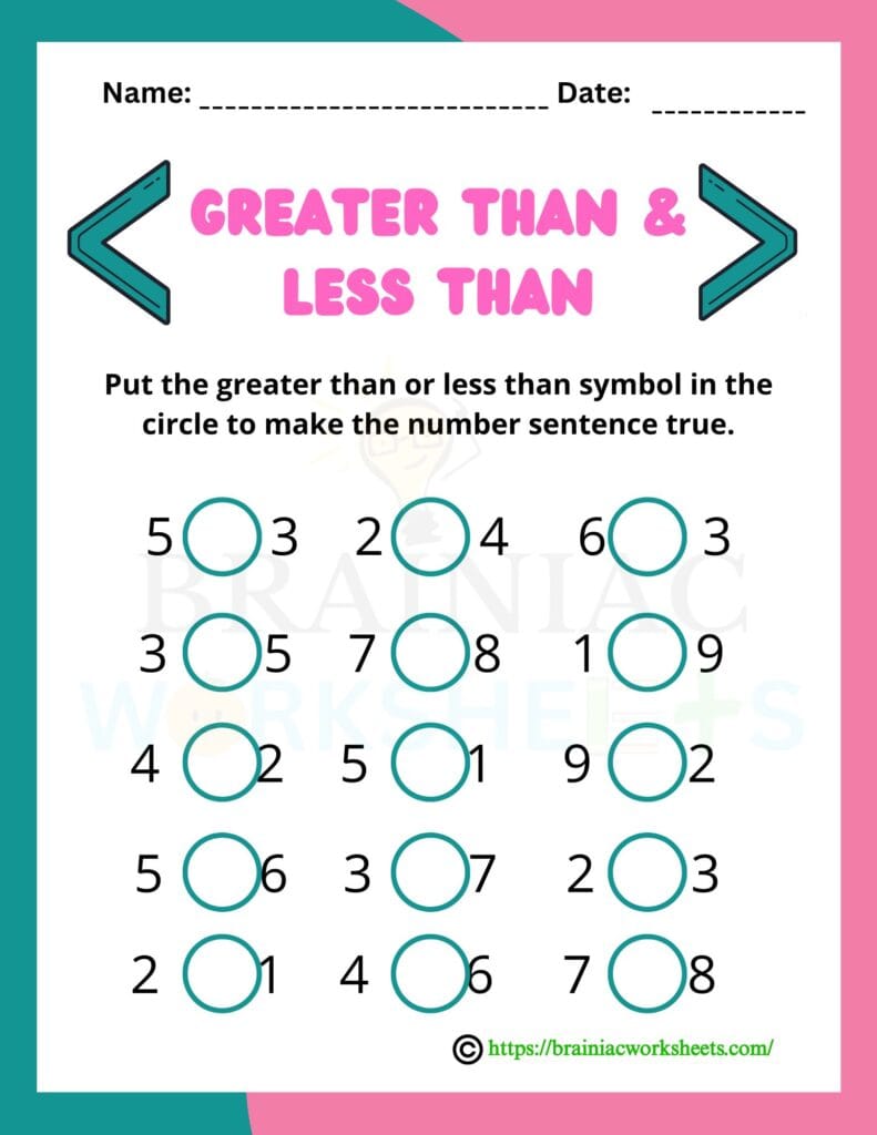 maths worksheet for class 1