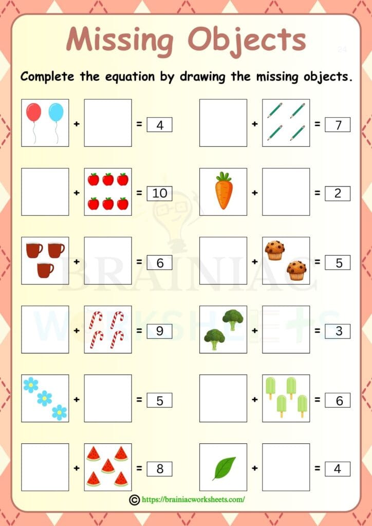 maths worksheet for class 1