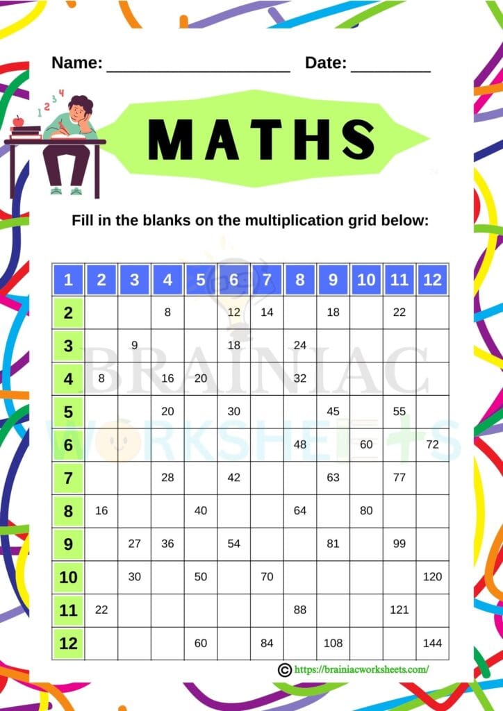 maths worksheet for class 4