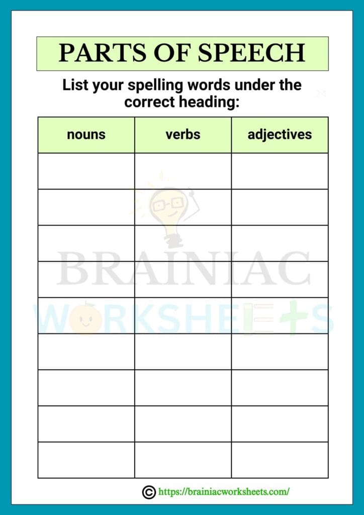 english worksheet for class 4