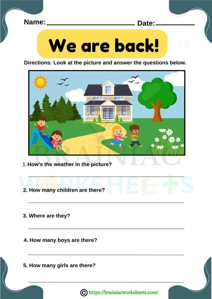 english worksheet for class 1