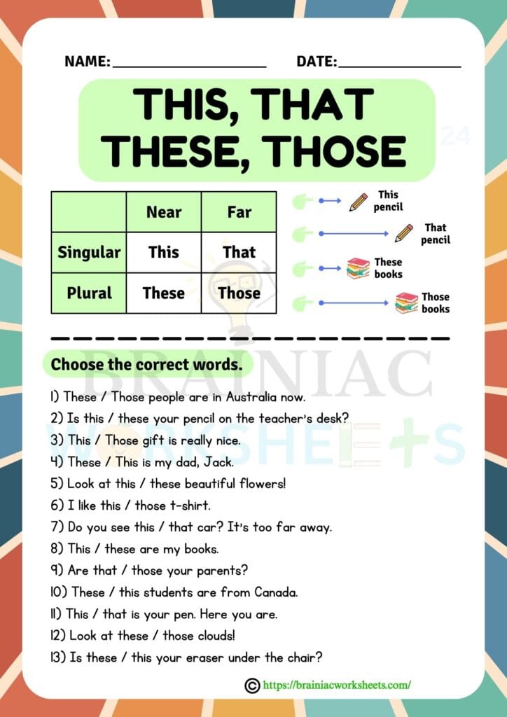 english worksheet for class 3