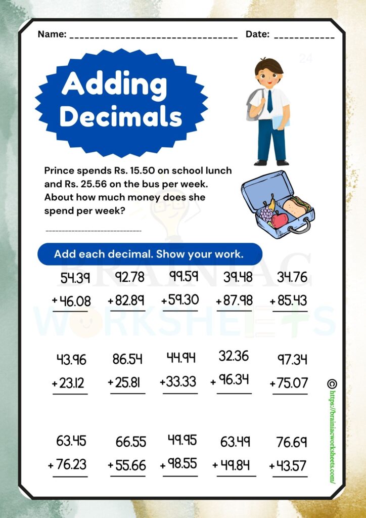 maths worksheet for class 4