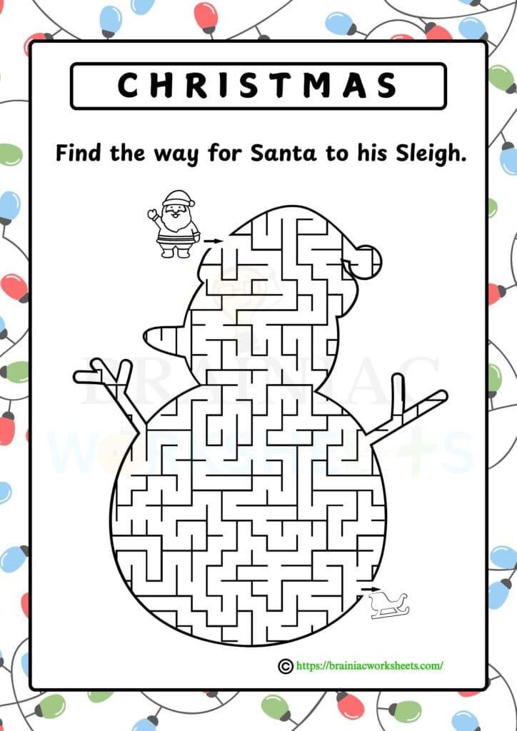 christmas iq worksheet for class 4