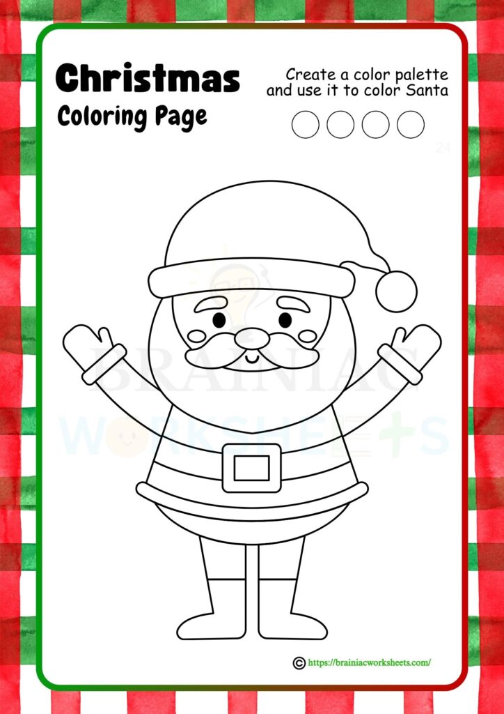 christmas drawing worksheet for class 1