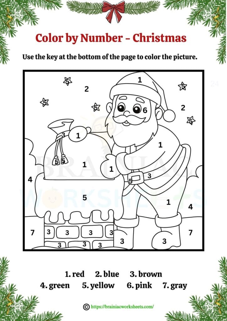 christmas drawing worksheet for class 1