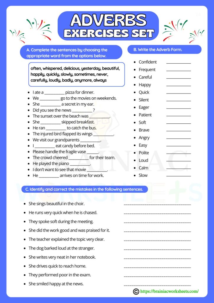 english worksheet for class 4