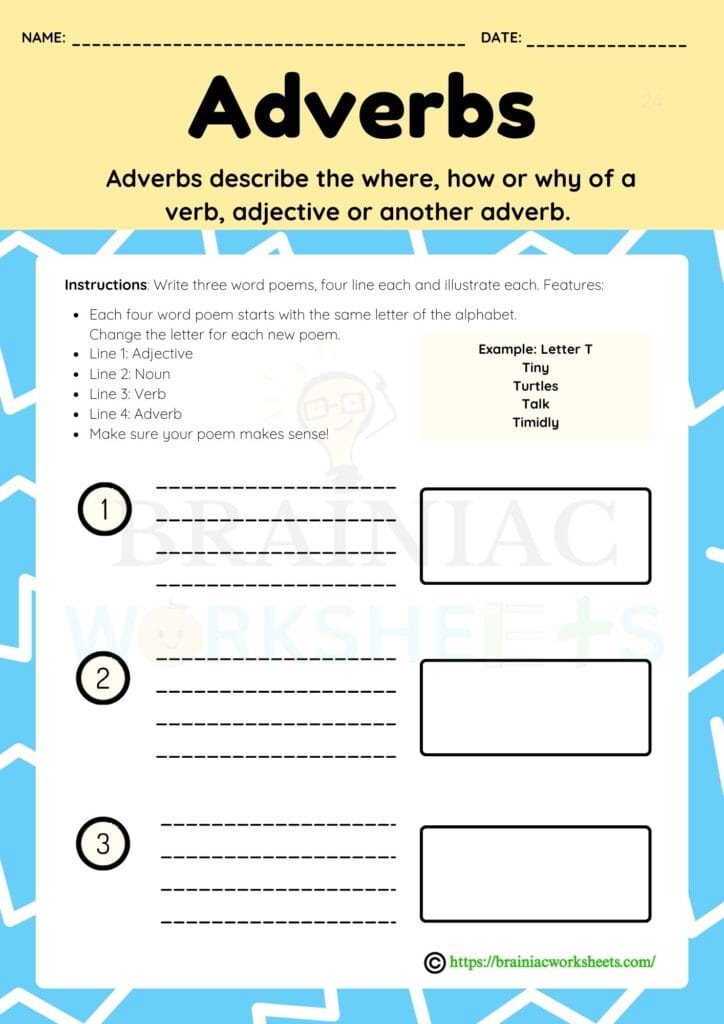 english worksheet for class 3