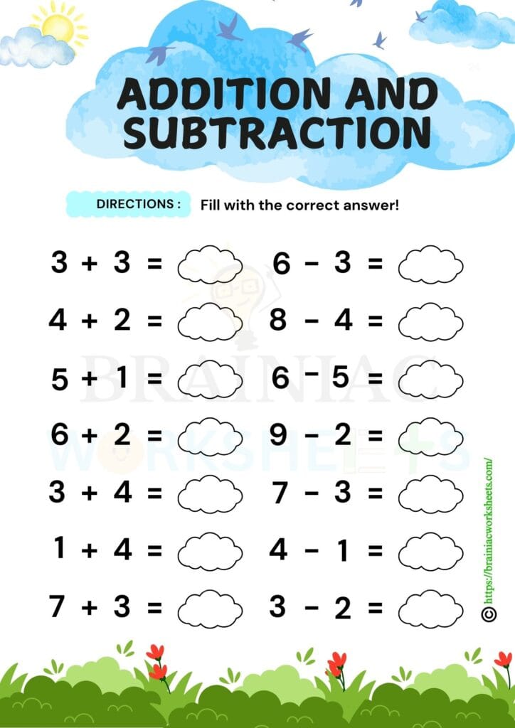 maths worksheet for class 1