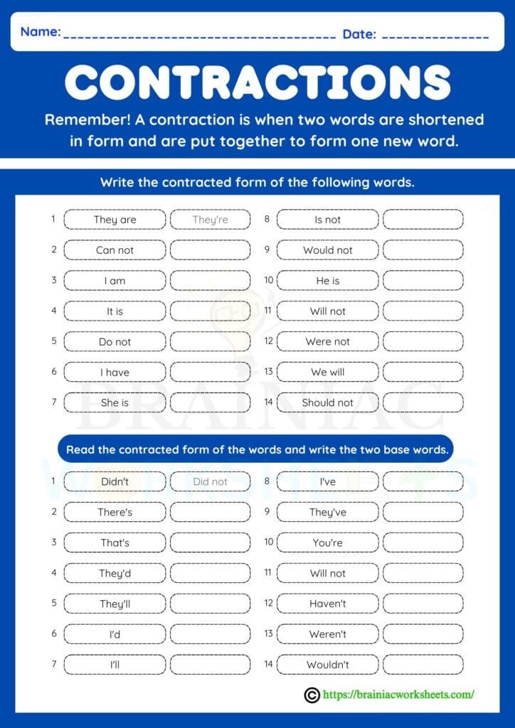 english worksheet for class 2