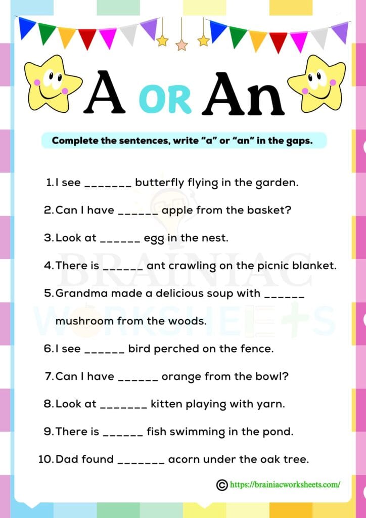 english worksheet for class 1