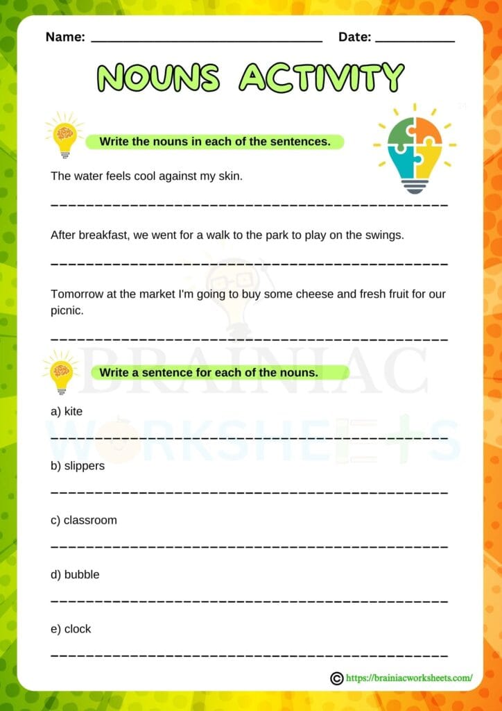 english worksheet for class 3