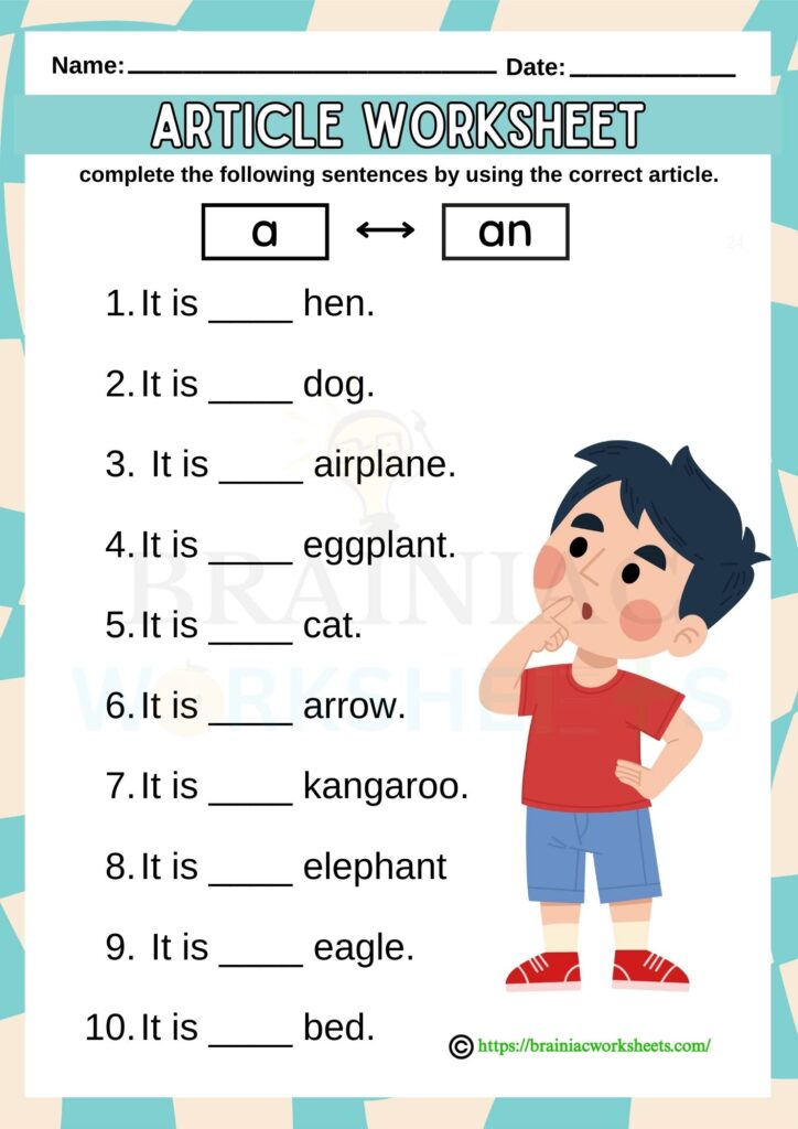 english worksheet for class 1