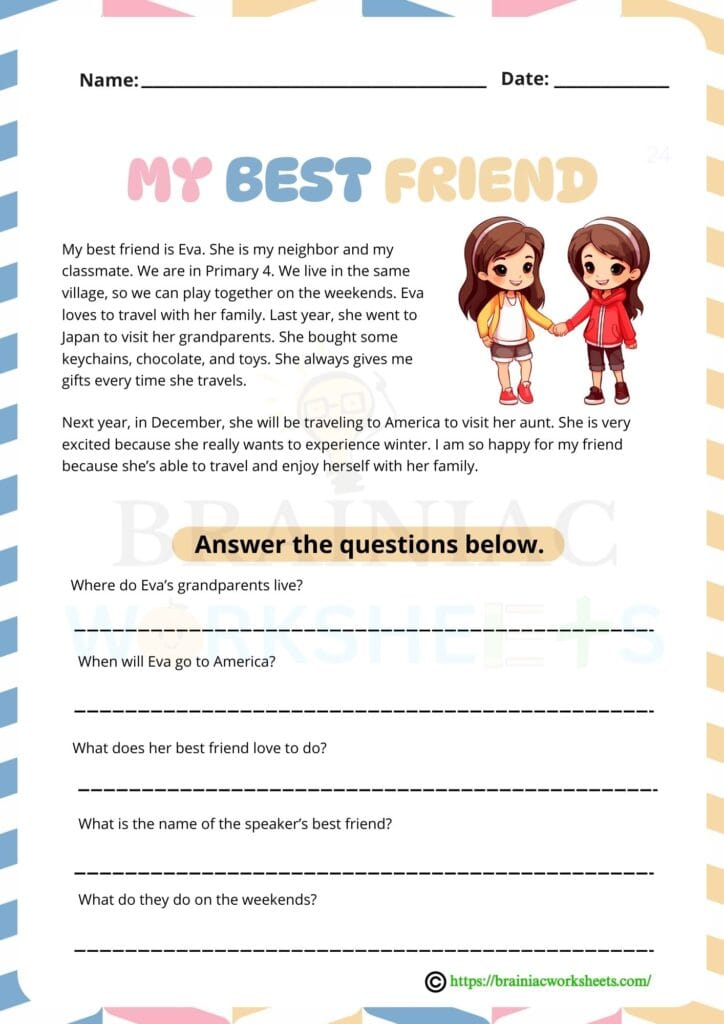 english worksheet for class 3