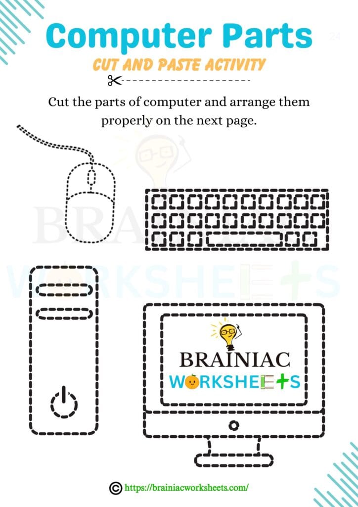 computer worksheet for class 1