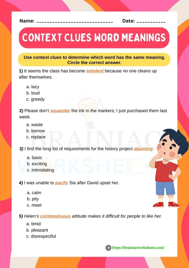 english worksheet for class 4