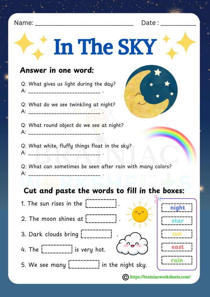 evs worksheet for class 1