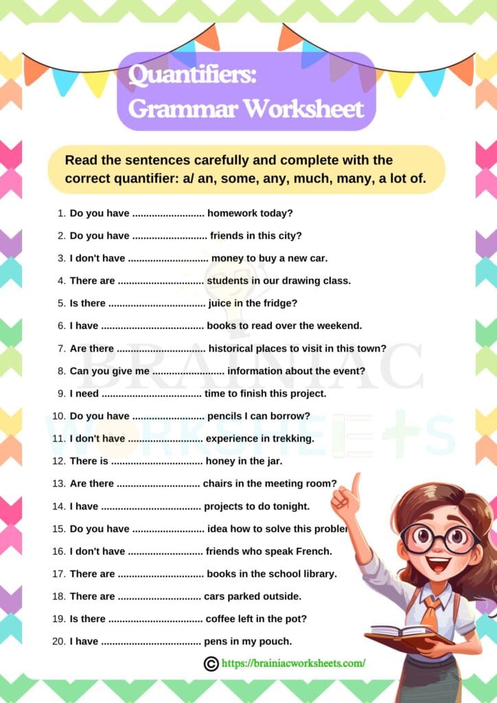 english worksheet for class 4