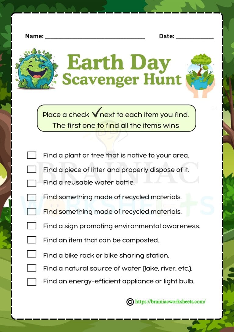 GK worksheet for class 4