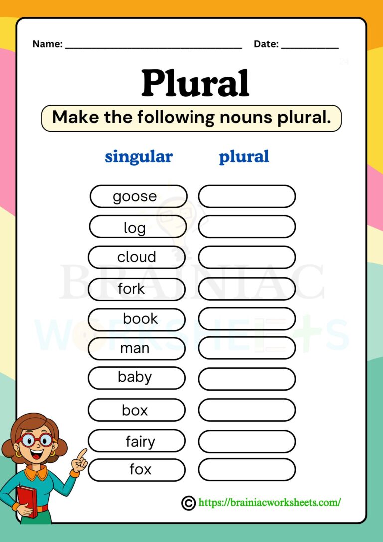 English worksheet for class 2