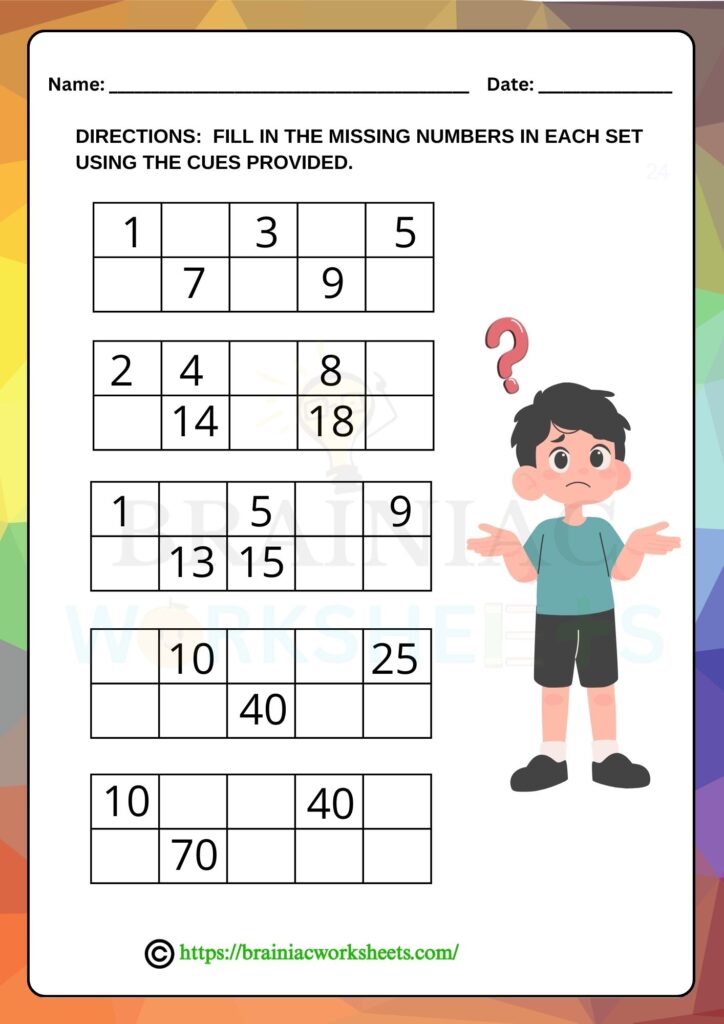 maths worksheet for class 1