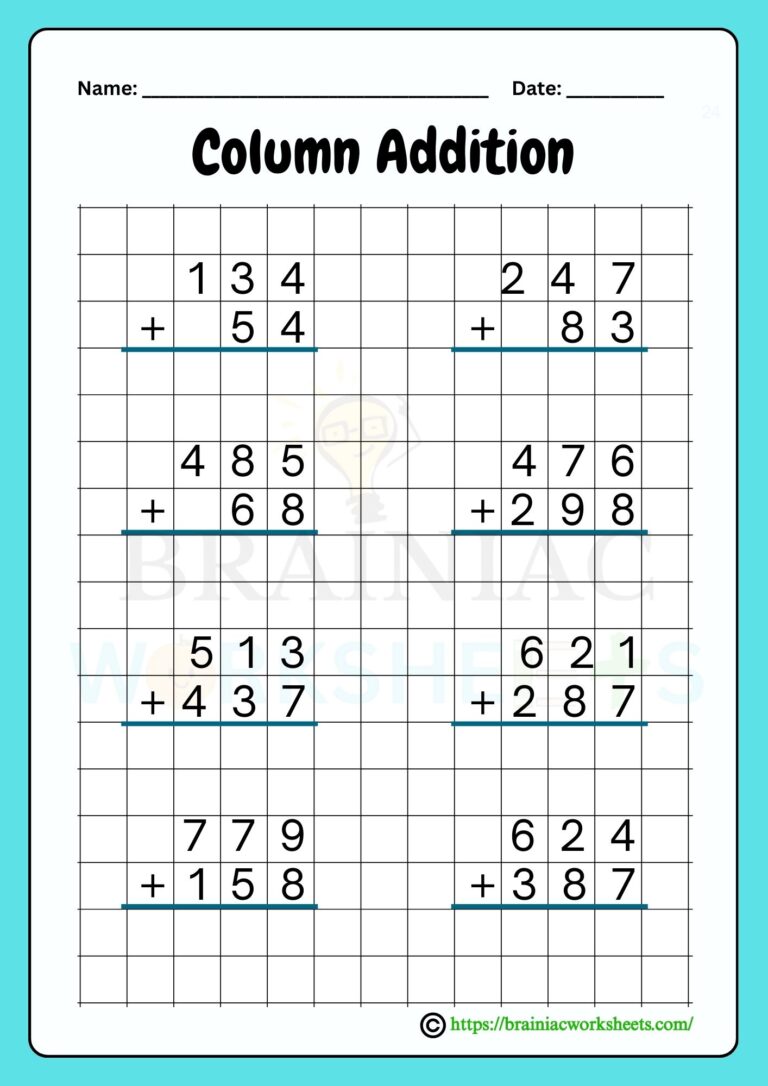 maths worksheet for class 2