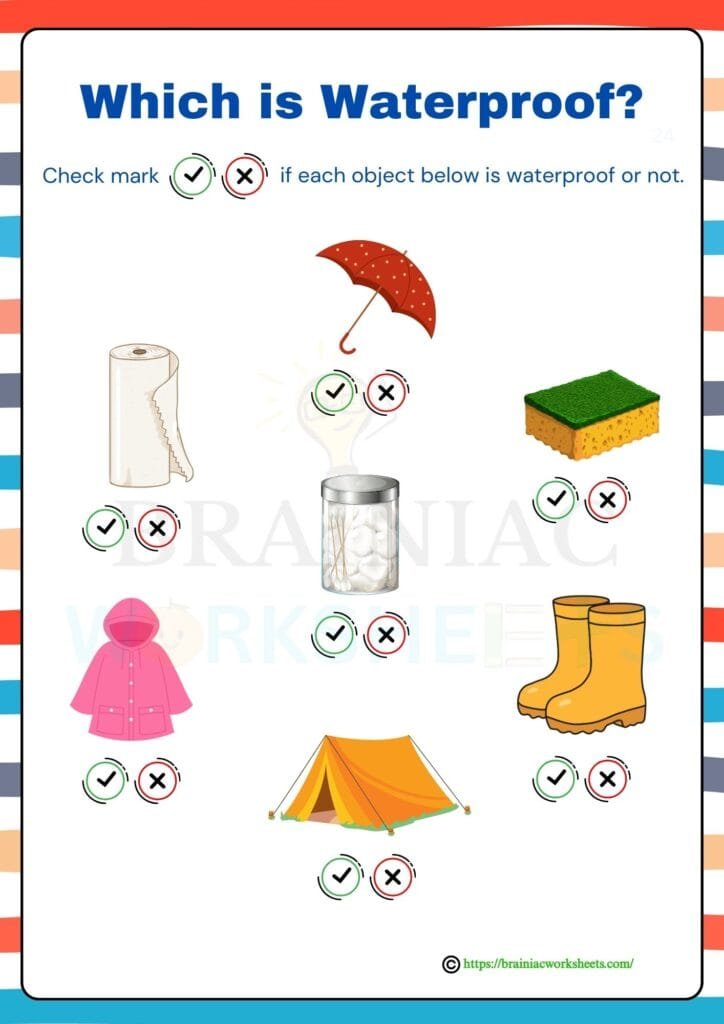 science worksheet for class 1